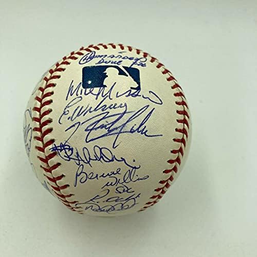 2002 година во Yorkујорк Јанкис Дерек etетер Маријано Ривера екипа потпиша бејзбол ПСА/ДНК - Автограмирани бејзбол
