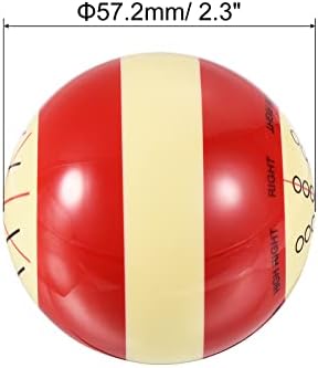 Patikil 2-1/4 Dia Billiard Cue Ball, Pro Обука за базени со базен со топка за топка со стандардни линии и точки за тренер Осум топки, црвени