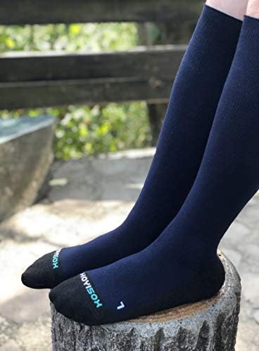 Hoyisox големи и високи чорапи за компресија 20-30 mmHg, удобни чорапи со високи колени за мажи и жени