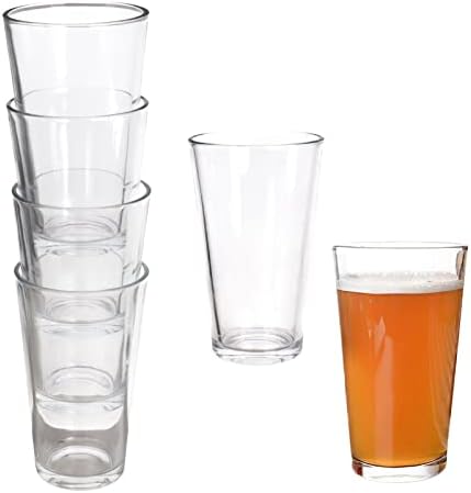 DGQ Чаши За Пиење Комплет од 6 Чаши За Чаши за Чаши за Пиво високи 16 мл Стакло За Пиво Чиста Чаша За Чаша Тешка Основа Висока Шипка