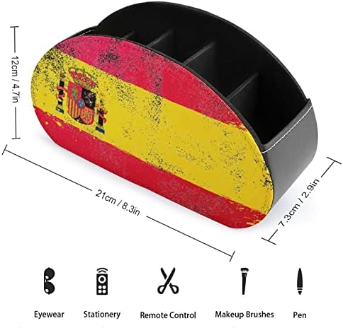 Гранџ знаме Шпанија држач за далечински управувач со 5 оддели ТВ далечински организатор за складирање на кутии за контролори на