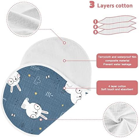 ЈИЖ Зајаче Зајак Цветни На Темно Сина Муслин Подригнување Крпи За Бебе 4 Спакувајте Памучни Крпи За Бебиња Лигавчиња За Момче