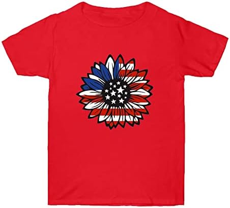 4-ти јули кошули женски американско знаме маици обични летни врвови кратки ракави маички патриотски удобни лабави кошули врвни врвни