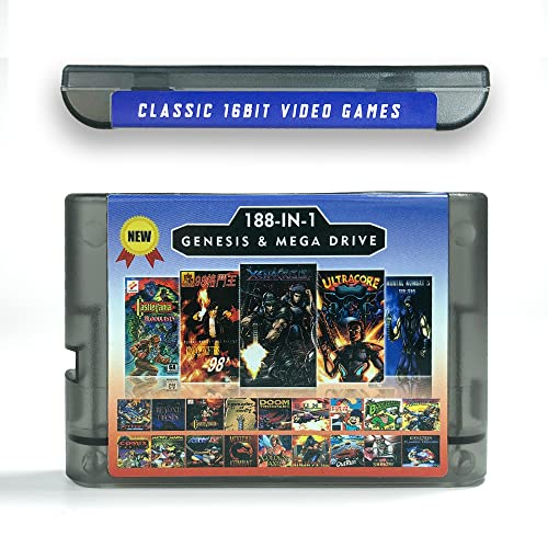 Dobegin Нова картичка со 2G игри 188 во 1 касета за игри за Sega Genesis Megadrive Video Game Console со зачувана функција