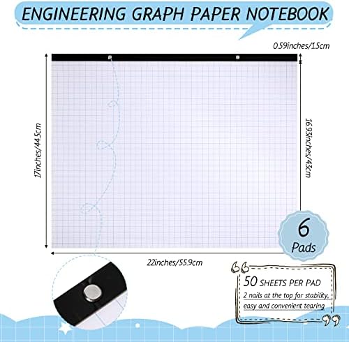 Голем инженерски графиконски хартија, 22'''x17 '' Пејзаж, 1/2 инчен решетка за графикони хартија, гигантска подлога за подготвување, графички