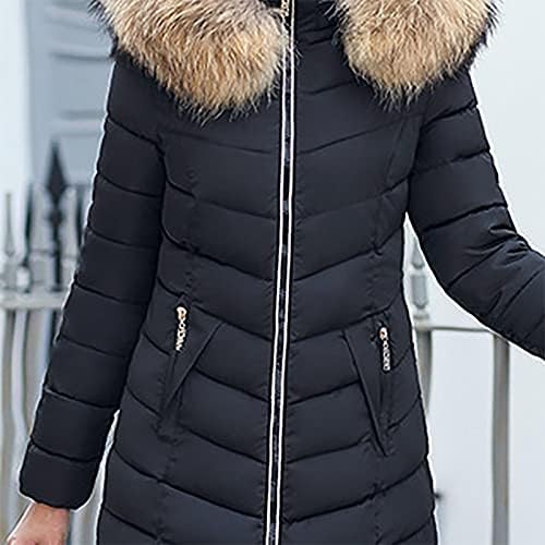 Minge Tunic Puffer јакна за жени обични долги ракави активни зимски желки од пуфер јакна мек цврст поштенски полиестер