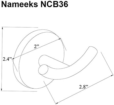 Намаекс NCB36 NCB кука за бања, една големина, хром