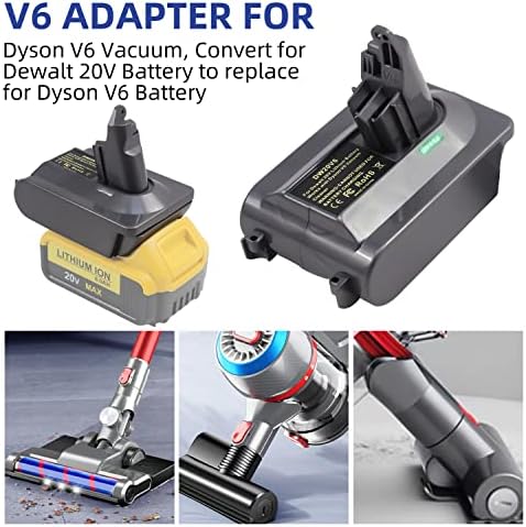 V6 адаптер за батерии за Dyson, V6 Замена на батеријата за батеријата Dewalt 20V за замена