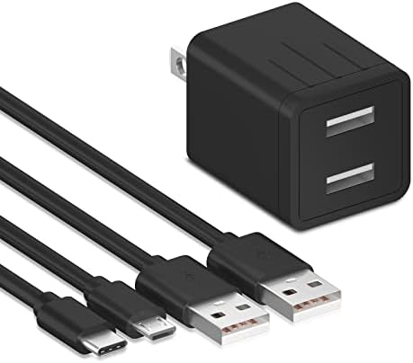 Полнач Одговара За Поттикне Оган, со 6FT USB-C И Микро USB Кабел За Полнење На Сите Пожар HD 6 7 8, Оган HD 8Plus, HD10 10Plus, Оган Деца Издание,Деца Про, Сите хартија бела оаза usaders