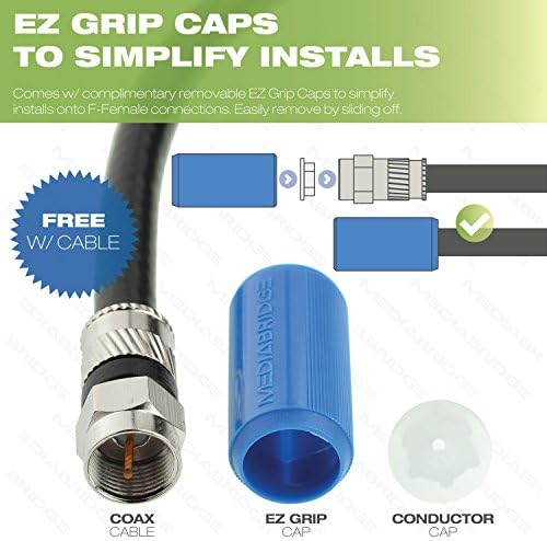 MediaBridge ™ Коаксијален кабел со F -Male конектори - Ultra Series - Tri Striged UL CL2 во inид со оценка RG6 Digital Audio/Video - Вклучува отстранливи