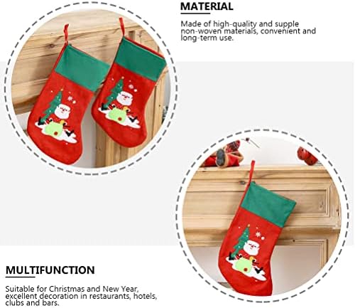Божиќни Украси ГАЛПАДА 1 парче Вез Дедо Мраз Божиќен Чорап Фестивал Подарок Чорап Креативен Неткаен Чорап