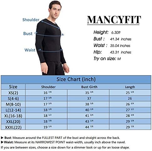 Менсифит Менс термички кошули руно наредени врвни слој за компресија со долг ракав