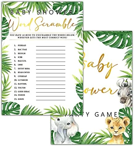 ISOVF 30 Woodland Baby Toush Games со 1 картичка за одговор - игра со зборови - џунгла животни за бебиња за бебиња, откриваат забавни игри - Сафари Тема за родова неутрална забава и м?