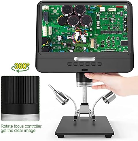 LEPSJGC Електронски Микроскоп 5x-1200x Дигитален Микроскоп Камера ЗА Лемење Лупа Прилагодлив 1080p Опсег