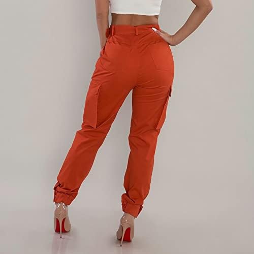 Миашуи меки панталони жени обични жени карго панталони обични панталони со високи половини, плус деловни деловни панталони за големина