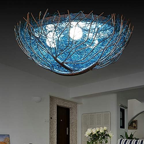Quul Creative Creative Blue Bird Nest Nest тавански ламба Детска соба Спална соба Страла за осветлување Ресторан осветлување