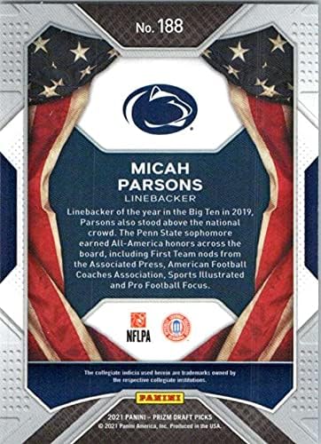2021 Panini Prizm Draft Picks #188 Michah Parsons All American Penn State Nittany Lions RC RC Dook Football Trading Card