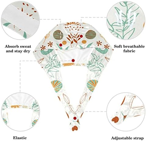 МУОУМ Операција Капа Буфант Капчиња Работно капаче со копчиња и лак за коса за жени, долга коса, цвеќиња растенија разнобојни