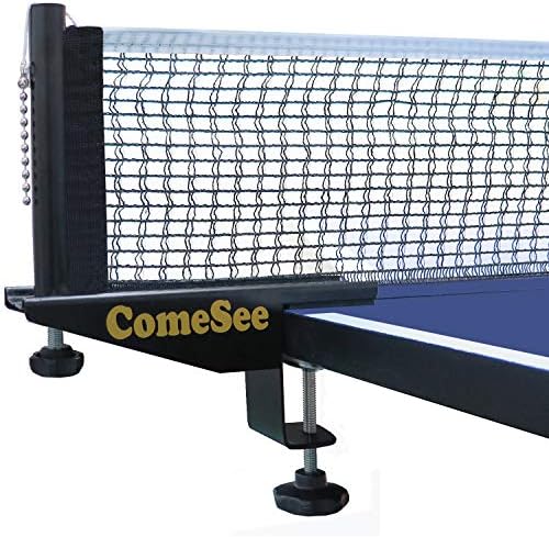 Comee Professional Table Temans Ping Ping Pong Net Post Chince Click Click со вметнување на нето -клип, држач за зафат на ширина од 1,5 инчи, затегнување и прилагодување на висината што може да се прил?