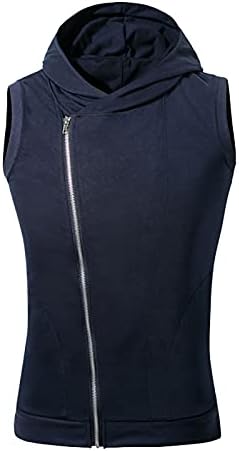 ДОГОПД машка тренингот резервоар со качулка со качулка, патент резервоар за боди -билдинг салата за трчање маици со атлетски кошули