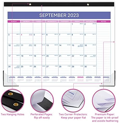 Календар за биро 2023-2024-Календар на голема биро 2023-2024, јули.2023-декември.2024 година, 22 x 17, 2023-2024 Календар за биро