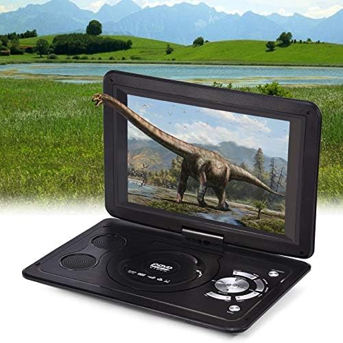 Преносен ДВД плеер KoQio, ротирачки екран од 13,9 инчи 270 ° со батерија што може да се надополнува, поддржува USB/SD/TV/Game/AV влез/OUT