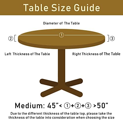 Тркалезна маса за тркалезна маса, пад на лисја од тиква од тиква, еластичен раб, поставен есенски тематски табела, се вклопува табели до 45 -50 дијаметар