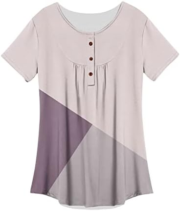 Женска Маица За Вратот V Основни Маици Со Кратки Ракави 2023 Лето Удобни Печатени Модни Секојдневни Лабави Блузи