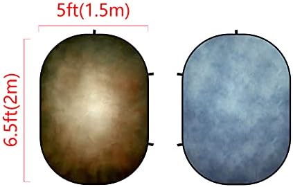 Кејт 5х6, 5фт Склопувачка Позадина Сина Кафеава Текстура Преклопување Двострани Позадини За Фотографии, Видео Состаноци, Пренос Во