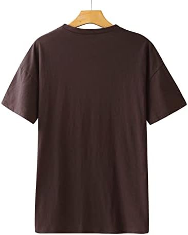 Летна есенска блуза маица за дами краток ракав 2023 облека трендовски екипаж врат графички случајна скромна маица 8U