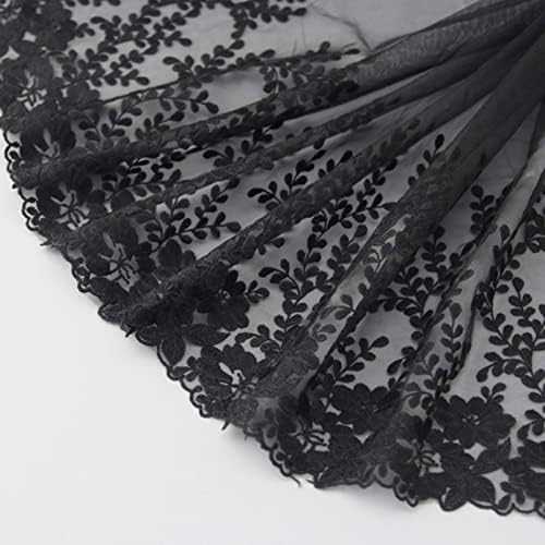 Широки панделки со чипка, 1 двор 11,8 бело црно предиво ткаенина везена цветна чипка за венчаница на DIY