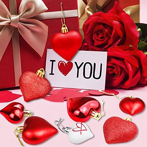 36 парчиња Денот на в Valentубените во облик на срцево во форма на срце со 2 големини - Декорации за срцеви на в Valentубените -