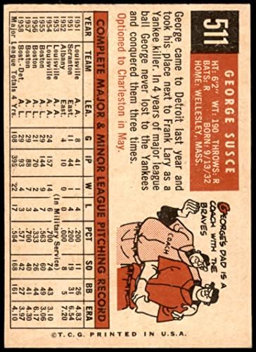 1959 Топпс # 511 Georgeорџ Сусс Детроит Тигерс екс тигри