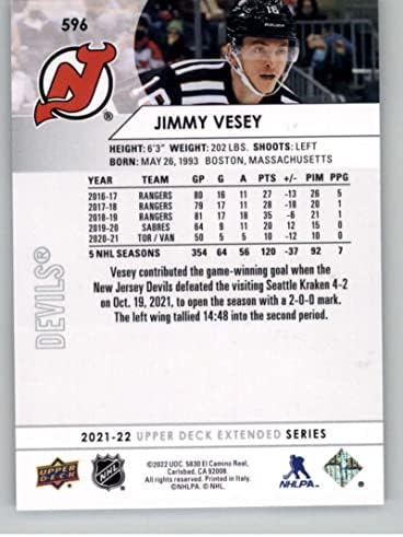 2021-22 Горна палуба Продолжена 596 Jimими Вези Newу Jerseyерси ѓаволи НХЛ хокеј за трговија со хокеј