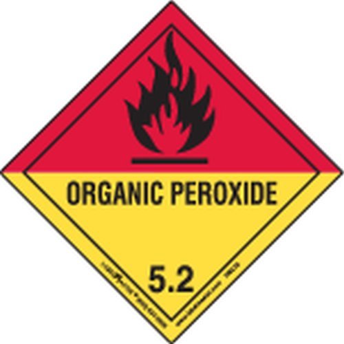 Етикетамастер Хмл52 Органски Пероксид Етикета, Хартија, Хазмат, 4 х 4