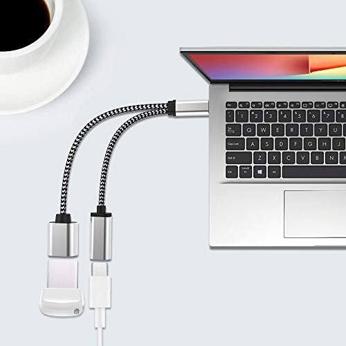 Keyboo USB C OTG адаптер, Splitter USB Type C со полнење со 18W PD и USB 2.0 Кабел за податоци компатибилен за Samsung Galaxy S20 + Note