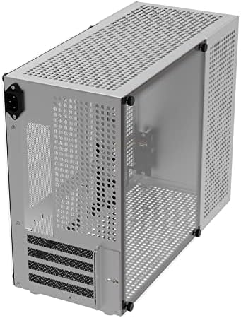 Zzew Matx Case C4, Micro ATX/ITX Case Aluminum, Mini-Tower PC Gaming Case/Tempered Glass И двете странични панели, поддржувајте GPU со целосна