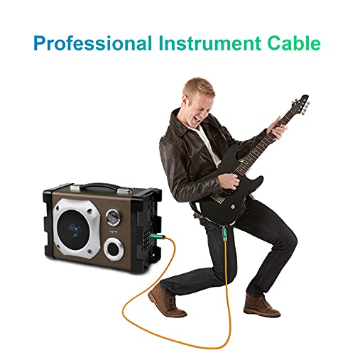 Кабел за гитара 10ft, кабел за засилувач на кабел за инструменти Nuosiya, кабел за гитара од 1/4 инчи TS директно до директно