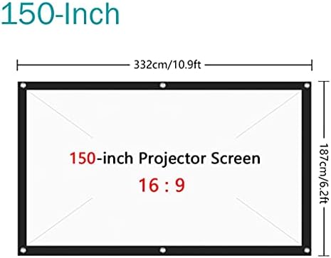 LHLLHL 150 инчен проектор на проекторот Платно крзно преклопено анти-безобразен екран за проекција на филм за домашно кино за домашно кино за