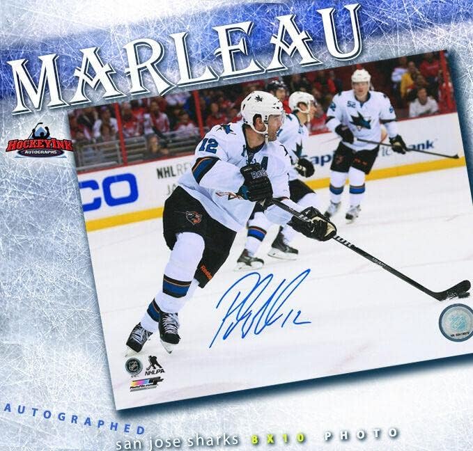 Патрик Марло го потпиша Сан Хозе Ајкули 8 x 10 Фото - 70083 - Автограмирани фотографии од НХЛ