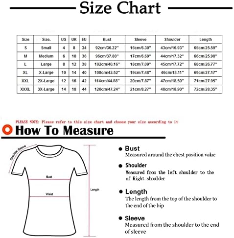 Женски летни врвови со кратки ракави за празници, облечени слатки колачиња Божиќ, дрво печатење Туника врвови, удобна мека основна