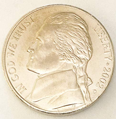 2002 P&D BU effеферсон Никел Избор не е опкружен во сет на монети од нане 2 нане 2