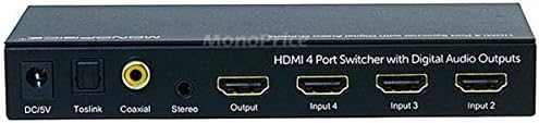 Моноприс Блекбирд 4х1 HDMI 1.4 Прекинувач HDCP 1.4 Со Toslink И Аналоген Аудио Екстрактор, 1080p@60Hz