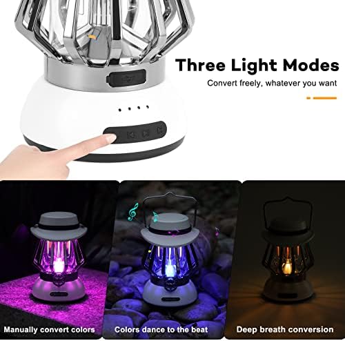 Врвбеј LED LANTERN HORSE LAMP со Bluetooth звучник, преносни безжични звучници на отворено со RGB светла, ретро Bluetooth фенер