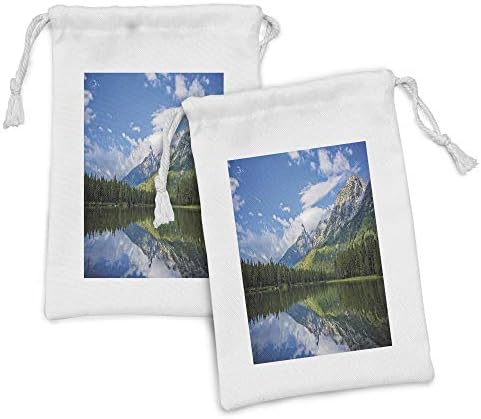 Амбесон Пејзаж Ткаенина Торбичка Во собата на 2, Чиста Планинско Езеро Сценографијата Со Дрвја И Облачно Небо Природата Инспириран Печатење,