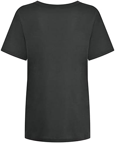 Ноќта на вештерките кошули за жени, кошули за жени црни мачки печатени кошули летни обични врвни кошула со кратки ракави за кратки ракави врвови