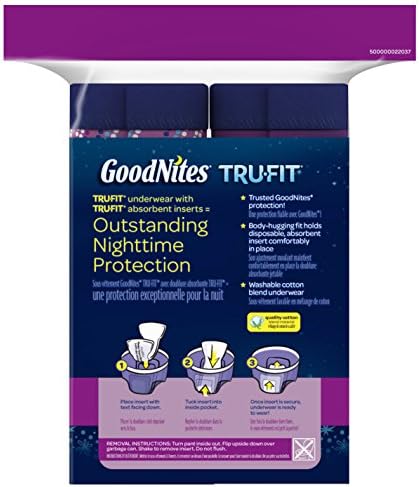 GoodNites Tru-Одговара На Вистинска Долна Облека Со Ноќна Заштита Стартер Пакет За Девојчиња, Големина Мали И Средни, 7 Брои