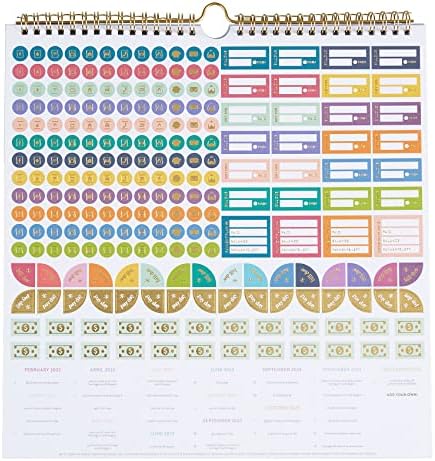 Календар на буџетска Папка Со датотеки-Функционален Календар со Налепници за Код Во Боја, Следете Ги Задачите За Месецот Што претстои и Држете Го Вашиот Распоред П?
