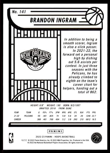 2022-23 обрачи #141 Брендон Инграм Newу Орлеанс Пеликанс НБА кошаркарска трговска картичка
