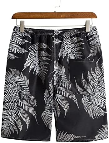 Миашуи Јога шорцеви за мажи средно секојдневно печатено со џебни мажи кои влечат летни шорцеви половини за половината на машката машка фитнес